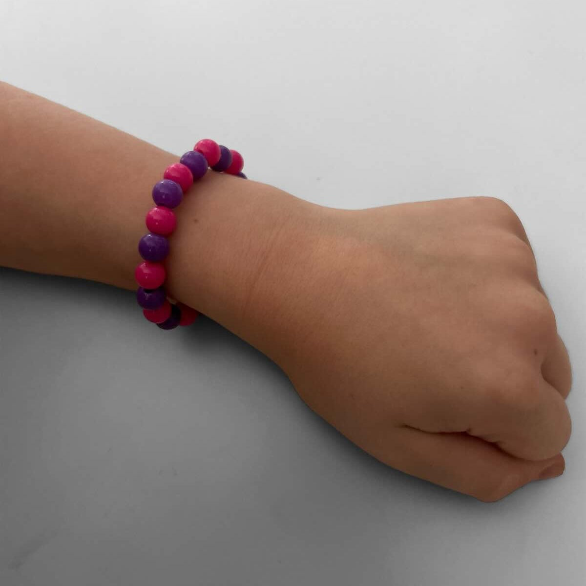 Pink and Purple Bead Bracelet